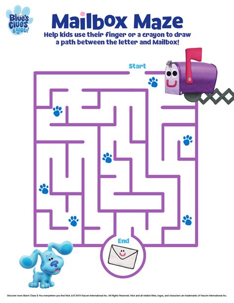 Blue's Clues Printable Mazes and Puzzles