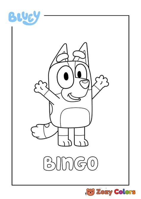 Printable Bluey and Bingo Colouring Pages