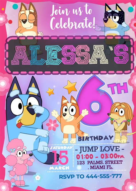 Bluey Birthday Invitation