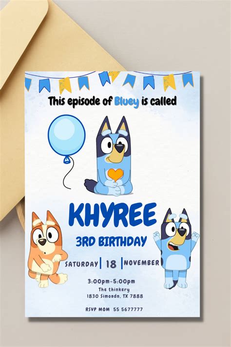 Bluey Invitation Design