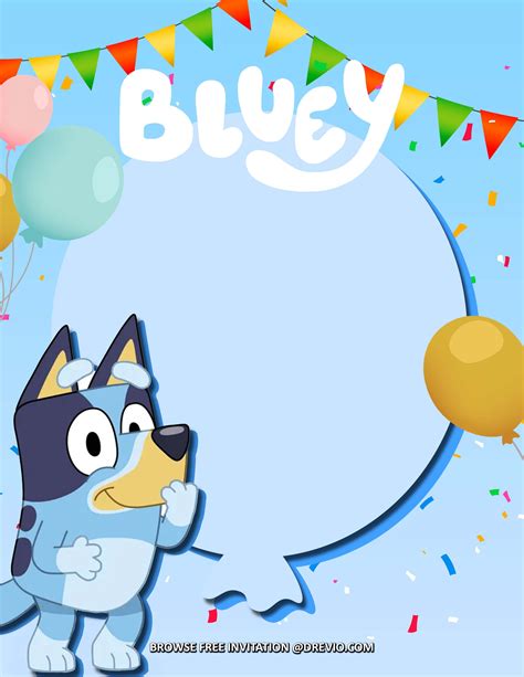 Bluey Invitation Templates Gallery Image 1