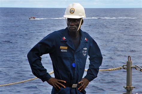 Boatswain's Mate operating a crane