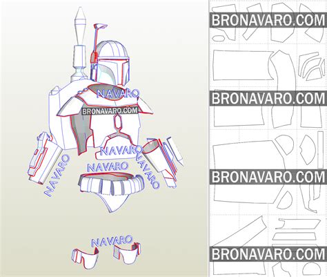 Boba Fett Armor Cardboard and Foam Template