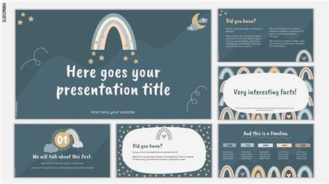 Boho Rainbow Powerpoint Template Theme