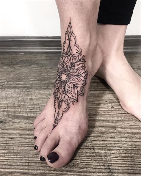 Bold Geometric Ankle Tattoos