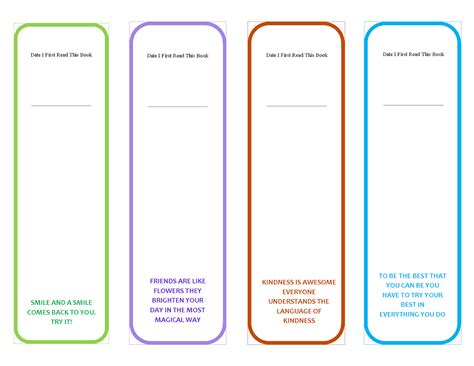 Example of a custom bookmark template design