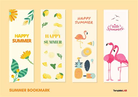 Example of a custom bookmark template design with colors