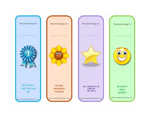 Bookmark Template Examples