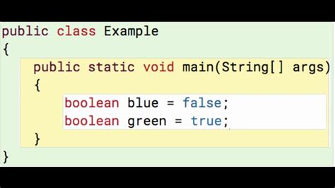 Boolean Variable Example