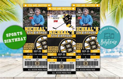 Boston Bruins Tickets Design Ideas