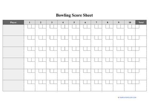 Bowling Score Sheet Printable