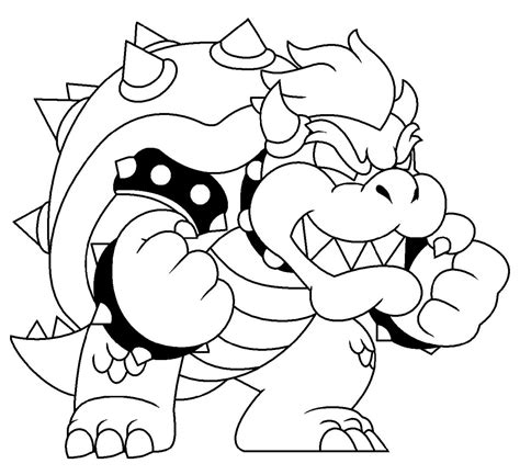 Bowser Coloring Pages For Kids Free