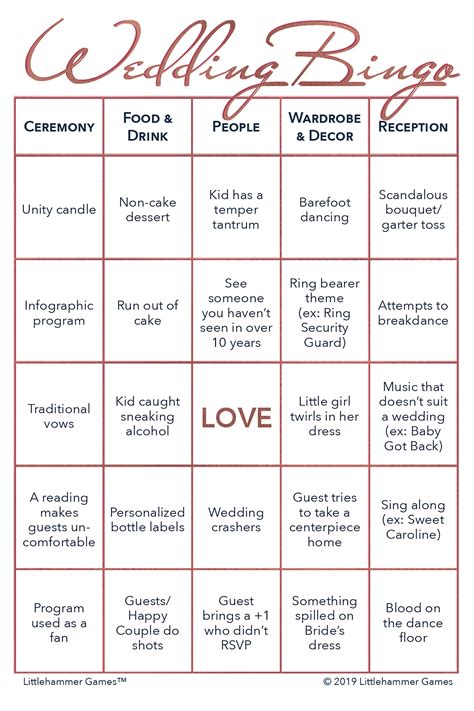 Bridal Bingo Ideas