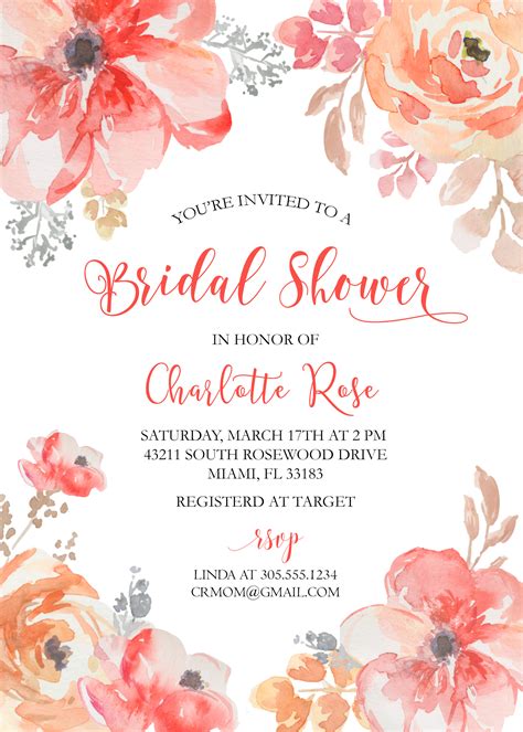 Bridal Shower Invitation Template 2