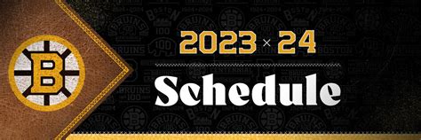 Bruins Printable Schedule 2023-24 Season