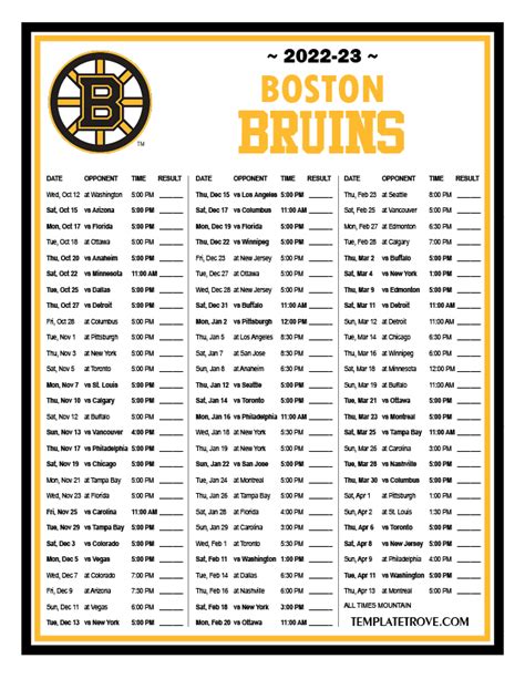 Bruins Schedule 2023-24