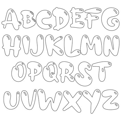 Bubble Letters Stencils Examples