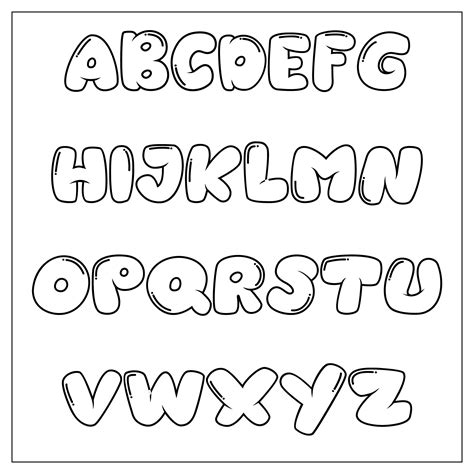 Bubble Letters Stencils Templates