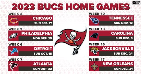 Buccaneers 2023 Printable Schedule Now Available