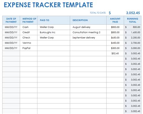 Budget Tracking Template