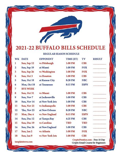 Buffalo Bills Schedule Printable Image 7