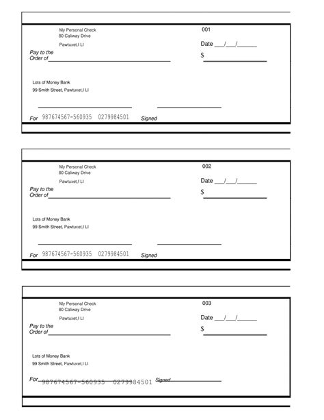 Business Check Template