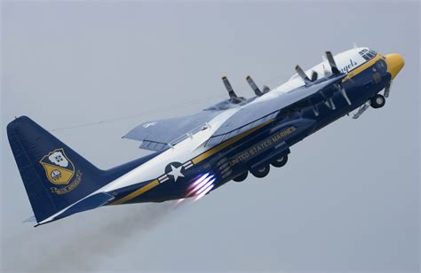 C-130 Hercules flying with the Blue Angels