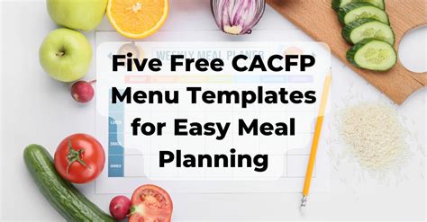 CACFP Lunch Menu Planner