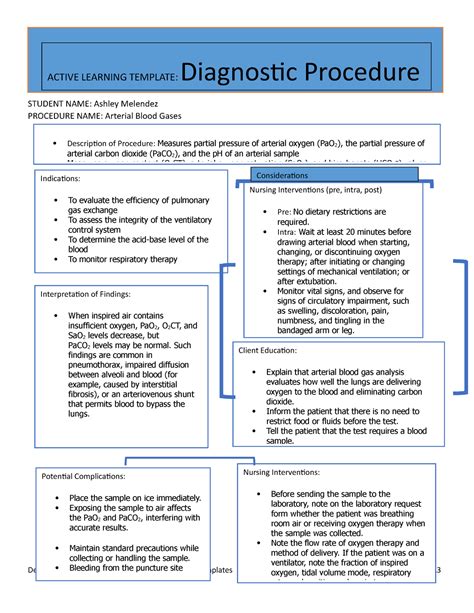 CBC Diagnostic Procedure Template Example