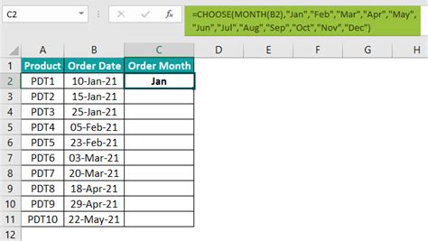 Example of CHOOSE Function 3