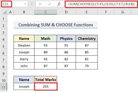 Example of CHOOSE Function 7