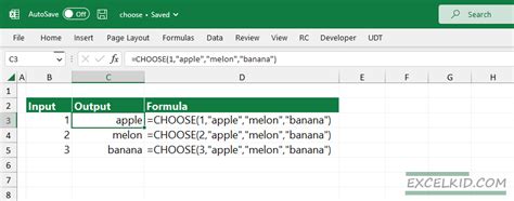 Example of CHOOSE Function 9