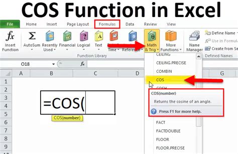 COS Function in Excel Errors