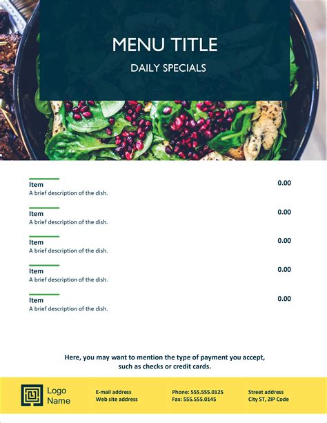 Cafe Menu Template 2