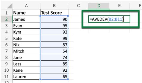 Calculate MAD Using AVERAGE Function