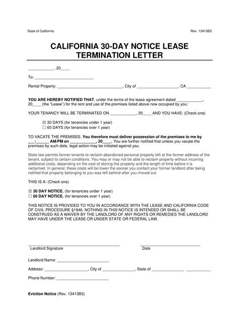 California 30-day notice law