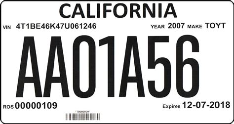 California Temporary License Plate Application