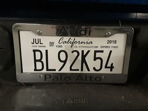 California Temporary License Plate Template 3