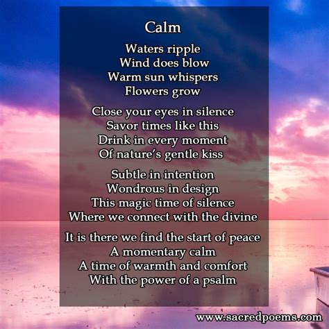 Calming poem printable