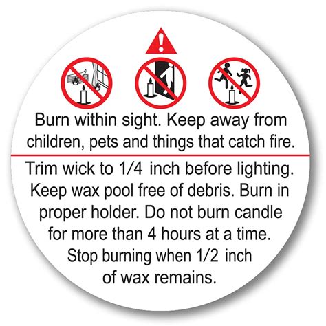 Candle Safety Labels