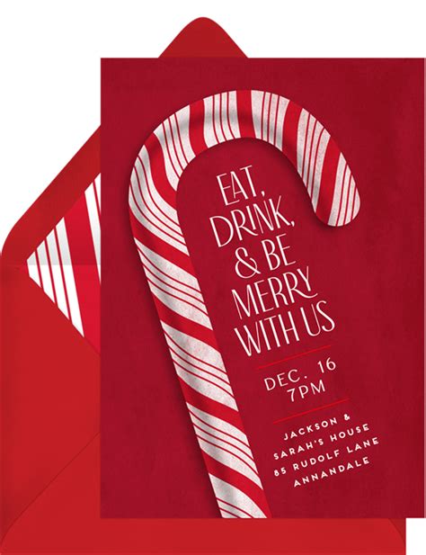 Candy Cane Invitation Template