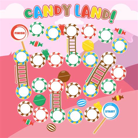 Candyland game pieces printable templates