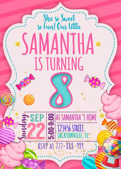 Candyland Invitations