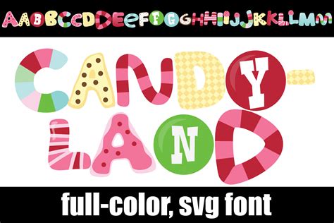 Candyland letters fonts for party decorations and DIY projects