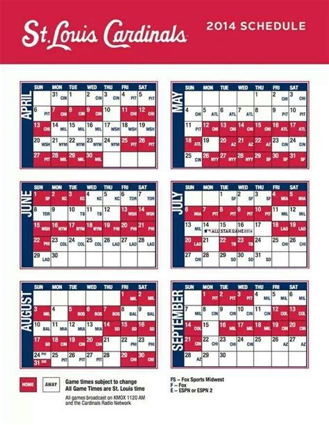 Cardinals Schedule Printable 1