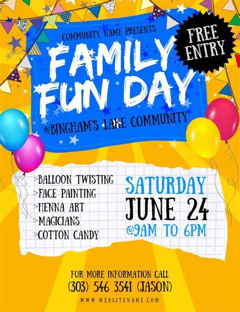 Carnival-themed Family Day Flyer Template