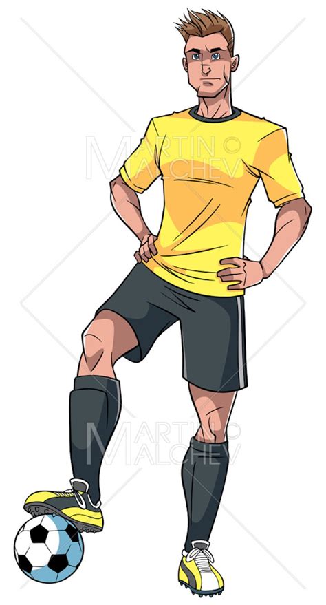 A Cartoon Soccer Player Kicking the Ball