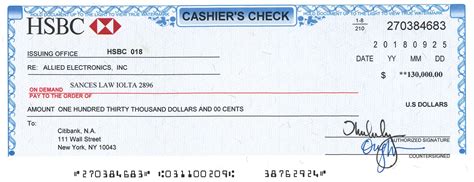 Cashier's Check Template Scams Image 1