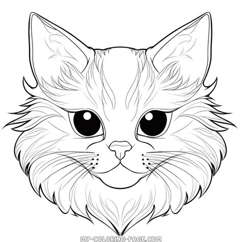 Cat Face Coloring Page