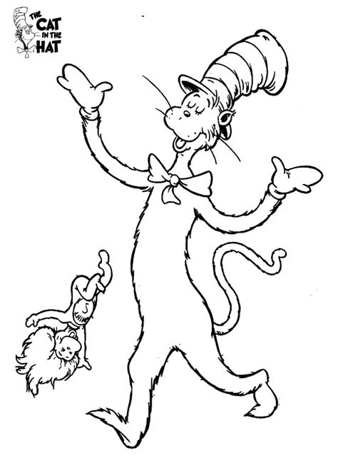 Cat in the Hat coloring page for kids